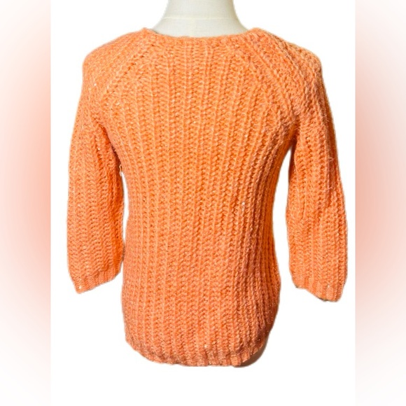 Anthropologie KNITTED & KNOTTED Sunstitch Pullover Sweater Peach XS EUC - Picture 6 of 13